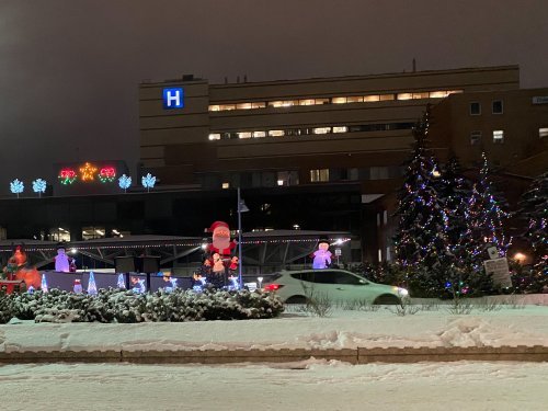 Light display in front of the Children's Hospital.