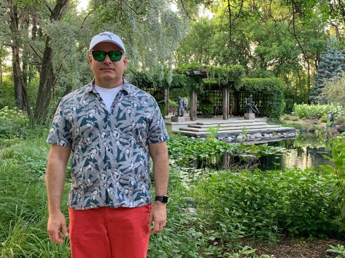 Brad at the Leo Mol sculpture garden.